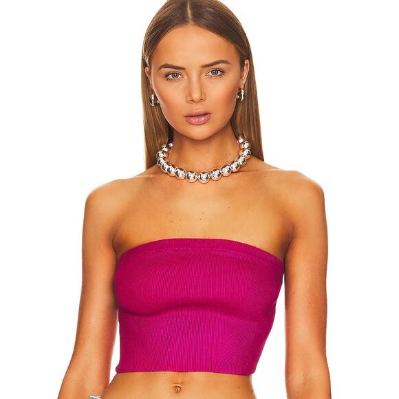 NBD Metallic Coated Tube Top in Pink NWT Size Small - Picture 1 of 3